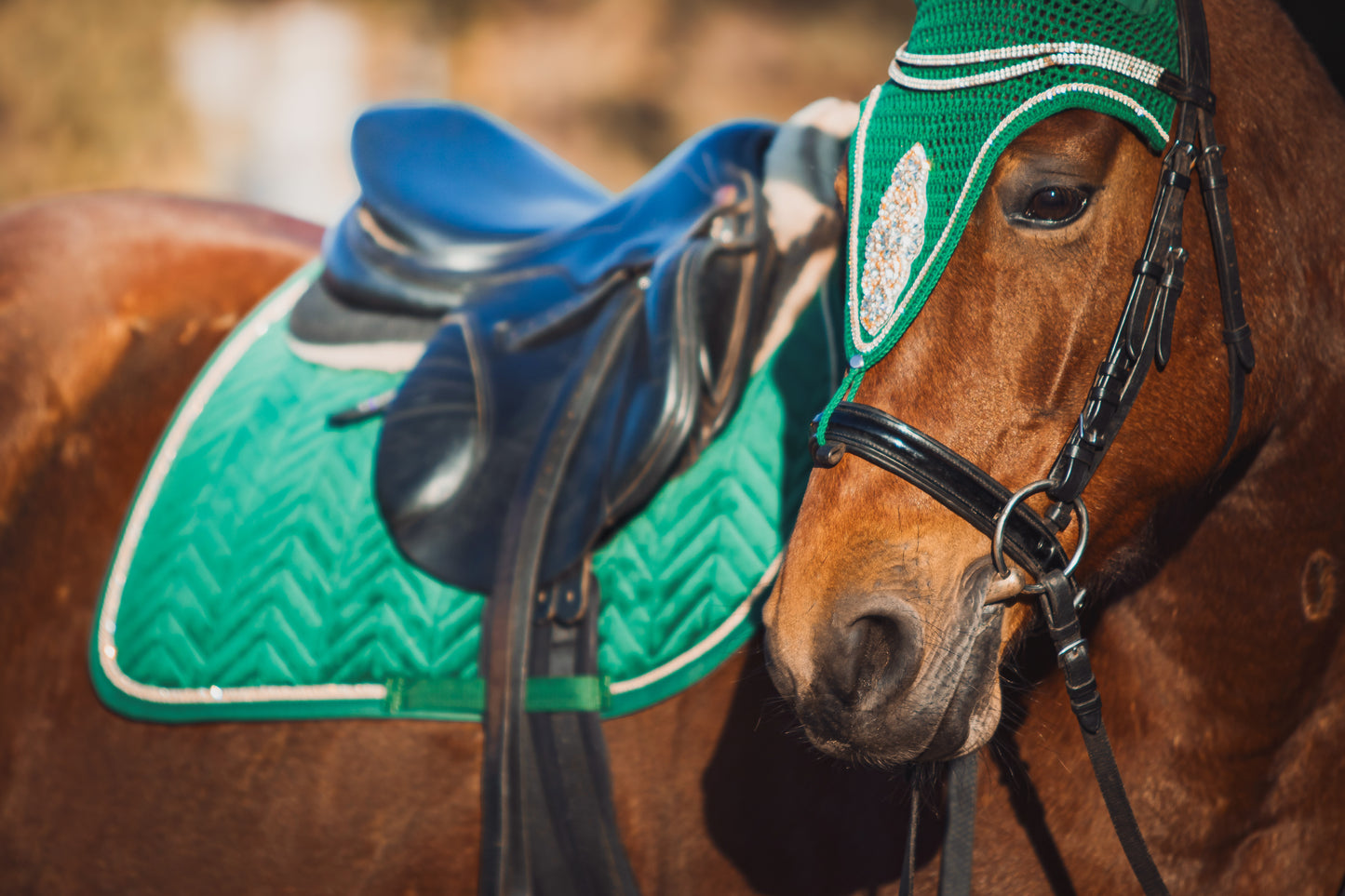 Nauszniki z aplikacją przedłużane (emerald)